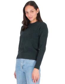 Generra | Suéter Liso con Cuello Redondo para Dama - Verde Oscuro - Ver 3