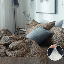 Vclife Vintage Floral Comforter Set Four Sizes, All Seasons Muslin Cotton Bedding Set, 3 Pieces Farmhouse Shabby Chic Jacquard Floral Comforter Set Perfect For Women And Men - 化纖被子-豹紋 - 查看 3