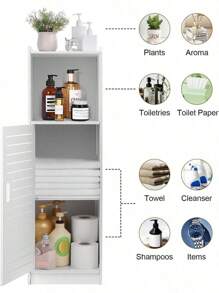Bathroom Storage Unit Three-Layer Waterproof Bathroom Cabinet Floor-Standing Bathroom Furniture Cabinet With Doors Suitable For Bathroom