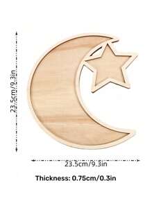 1PC Wooden Moon&Star Festival Crafts Tray, Simple Decoration Festival Plate For Shop/Party/Hotel/Home,Festival Celebrations, Parties, Christmas, Home Decoration, Fruit Trays, Candy Trays