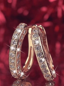 2件套男士朋克耳环，钛金属耳钉，金银色镶钻耳环