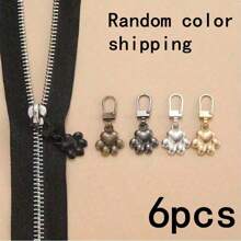1/3/6/15PCS Removable Zipper Puller Replacement Metal Zipper Puller Slide Repair Kit, Flower Shaped Metal Zipper Set - Random Color - View 8
