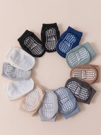 12 paires de chaussettes antidérapantes pour bébés, convenant aux garçons et aux filles, printemps/été