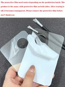 2pcs Clear Acrylic Makeup Palettes, Suitable For Foundation And Eyeshadow, Lip Gloss & Lipstick, With Protective Film On Both Sides To Peel Off Before Use