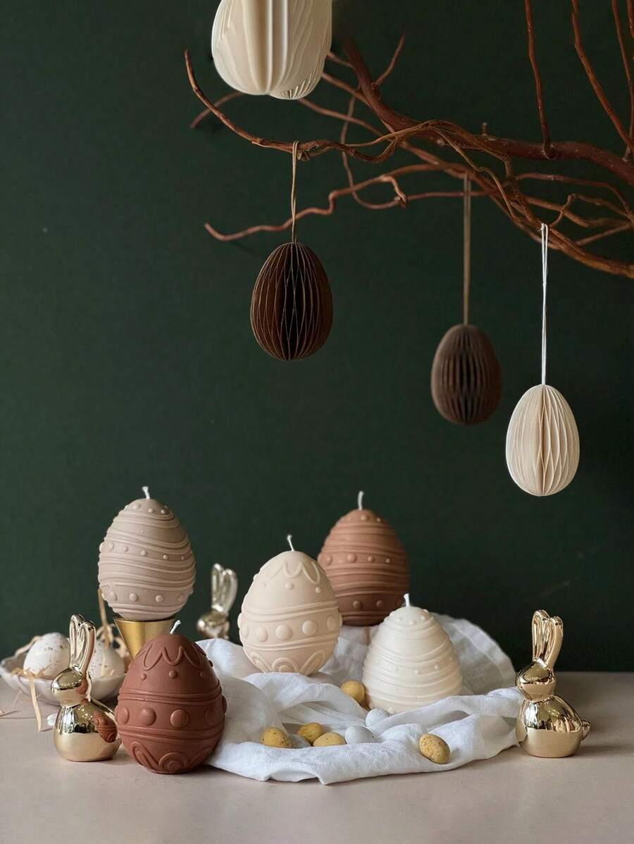 1pc Easter Egg Candle Silicone Mold, DIY Scented Candle, Plaster Diffuser Stone, Resin Decor, Handmade Craft, Suitable For Home Decor, Holiday Gift, Atmosphere Party Gifts Birthday Graduation Christmas Decorations Room Decor Christmas, Christmas Gifts