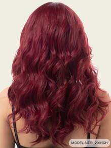 20 英寸女士合成纤维耐热假发头饰，中长发，带刘海，适合日常和派对使用