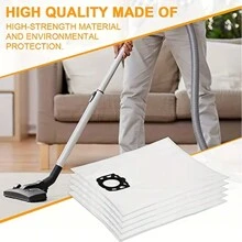 5pcs Replacement Dust Bags For Karcher Vacuum Cleaner Models WD4, WD5, WD6, MV4, MV5, MV6, Compatible With Karcher 2.863-006.0 Dust Bag Filter