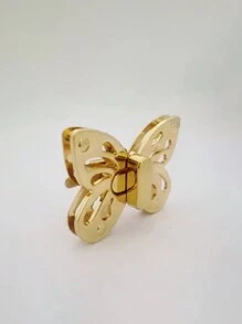 Bolso de mano/de hombro con decoración de mariposa de metal, cierre con broche y herrajes, accesorio DIY (pieza inferior aleatoria) - Dorado - Ver 6