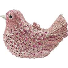 Rhinestone Bird Clutch Purse Women's Full Crystal Evening Bag For Wedding Party Handbag - 粉色 - 查看 1