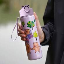 1 件 21 盎司可洗塑料水瓶，带传送带 - 防漏，适用于办公室、露营、阅读、旅行 - 非常适合万圣节、复活节、毕业礼物