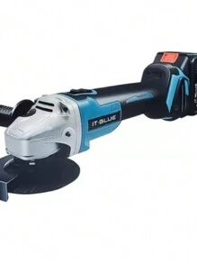 Sander Grinder 2 Rechargeable Batteries 21v Angle Grinder Steel Blue Color Frequency 60hz - Blue - View 1