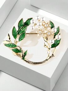 1 Stück Mode einfache Emaille Legierung Gardenie Brosche, elegantes Accessoire für Damenjacken & Anzüge