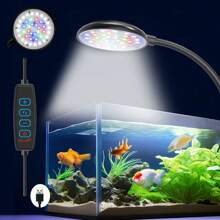 Aquarium Light For 1 To 3 Gal Fish Tank (Dimmable White+Blue+Red LED) USB Full Spectrum 5W 7W Dimmable Small Fish Tank Light Lamp, Adjustable Brightness Fish Tank Light For Open Terrarium,Planted Tank,Round Fish Tank ,Square Fish Tank