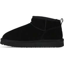 Women's Winter Suede Cosy Faux Fur Ultra Mini Ankle Snow Boots Shoes - Black - View 2