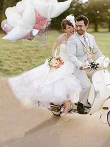 Set de 4 globos/1 globo blanco para lanzamiento al cielo conmemorativo, farolillos blancos tipo ángel para decoración de funeral, celebrar la abundancia de la vida, feliz cumpleaños en el cielo - Globos para boda - Suministros