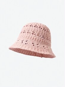 Swim Mod 1pc Women's Solid Color Woven Straw Beach Hat, Hollow And Breathable, Minimalist And Fashionable, Suitable For Beach, Sun Protection, For Spring/Summer - A - View 10