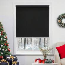 1Pc Deconovo Blackout Roller Cordless Window Shade - With Draw Rod, Modern Waterproof Rectangular Simple Design, 100% Blackout Window Treatment, Perfect For Home/Office - 黑色 - 查看 2