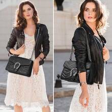 Crossbody Bags For Women - Snake Printed Clutch Purses Leather Chain Shoulder Bags Evening Handbags - Xám Qlited - Xem 2