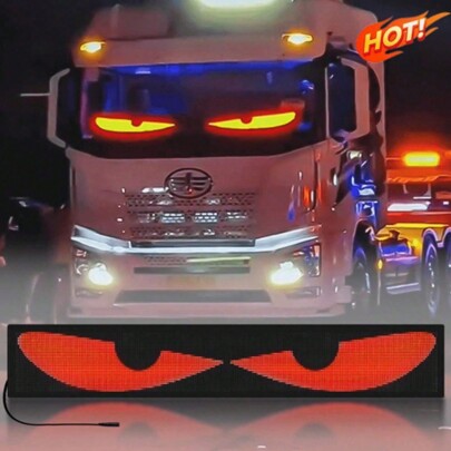 LED Flexible Display, APP Control Car Advertising Screen, Full-Color Smart Car Sticker Ip65 Waterproof, Soft Screen Display, Can Edit Content Display, USB Interface,Flexible LED Windshield Display For Cars, With Animated Flashing Devil Eyes, APP Programmable Soft LED Screen