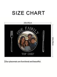 1 Personalized Picture Custom Placemat Text Custom Heat Resistant Kitchen Mat Placemat Family Dining Restaurant Party Decoration
