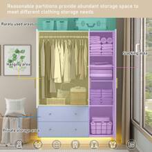 3 Doors Wardrobe Closet With Mirror & LED Lights, Bedroom Armoire With Drawers & Shelves, Modern Wooden Armoire Wardrobe Closet With Hanging Rod For Bedroom,White - 白色 - 查看 4