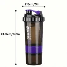 现货供应 1 个 550ml 塑料奶昔杯，创意运动健身水瓶，奶昔蛋白粉搅拌杯