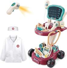 Doctor Medical Play Set For Kids 30-Piece Kids Doctor Set With Cart Pretend Medical Station Set - Purple - View 1