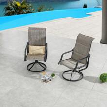 Patio Festival Outdoor Metal Swivel Dining Chair (2-Pack)
