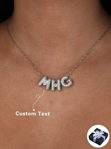 Dây chuyền mặt chữ pha lê tùy chỉnh, Dây chuyền bảng tên phông chữ bóng bay vàng/bạc thời trang, Mẹ bóng đá tùy chỉnh, Quà tặng lý tưởng độc đáo được cá nhân hóa cho cô ấy, bạn gái, mẹ, gia đình, bạn bè, con gái, kỷ niệm, ngày lễ tình nhân, ngày của mẹ, sinh nhật, tốt nghiệp, trang phục hàng ngày, đám cưới, vũ hội - Bạc - Xem 1