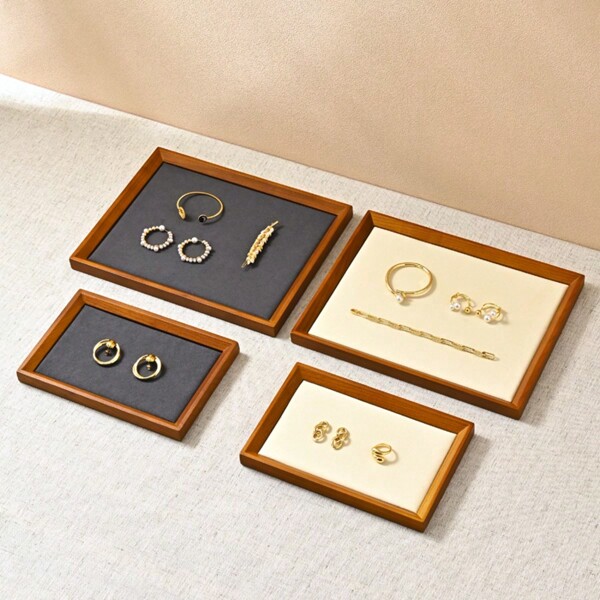 Oirlv 1 stuk retro massief houten sieraden ring sieraden display organizer doos lade houder oorbellen sieraden opbergdoos vitrine lade