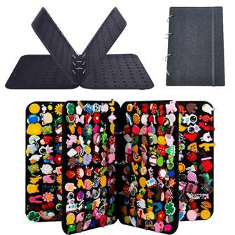 1pc 4-Page & 6-Page Shoe Charms Display Holder, 264holes Shoe Charm Organizer, Shoe Charm Collection Booklet (Not Include Any Accessories)