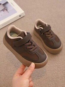 Kids' Solid Color Simple & Fashionable Breathable Outdoor Sports Shoes - Brown - View 1