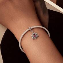 bamoer 1 PC 925 Sterling Silver Tree Of Life Heart Charm Bead Hollowed Church Dancing Pendant Fit Women DIY Bracelet Fine Jewelry