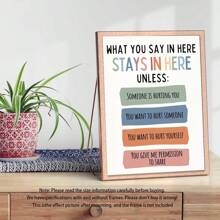 1pc, Canvas Hanging Picture, Framed Decorative Painting, Text Poster, Wall Art, Vintage Style Canvas Art - School Counselor Office Confidentiality Poster, Perfect Home Decor And Holiday Gift, Ready To Hang, Psychological Poster Gifts Birthday Graduation