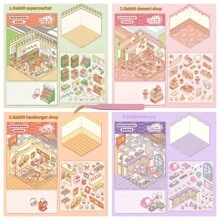 1PC Simulated Commercial Game Stickers, No Need To Cut (With Tweezers), Miniature Scene Stickers, Puzzle Scene Stickers, DIY Handmade Decompression, Korean Storage, Visual 3D Stacking House, Girl Puzzle Christmas Gift(Tweezers Are Delivered Randomly),School Supplies,Back To School
