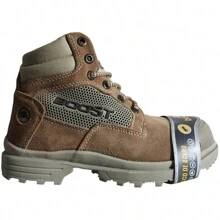 Botas industriales de casco, casquillo de acero para hombre y mujer, color nego y beis, para cualquier trabajo, comodos, antiderrapantes, antideslizantes, botines - Beis - Ver 1