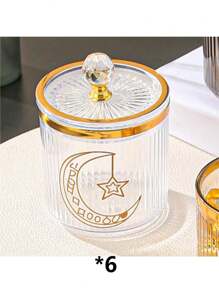 1pc Star, Moon, Lantern Plastic Home Decor Storage Jar Canister For Kitchen, Living Room, Dining Room Use, Suitable For Grains, Dried Fruits, Candy, Cookies, Bread, Wedding, Party, Gift, Birthday