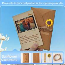 1set Customized Greeting Cards With Wooden Photo Album - Personalized DIY Cards For Anniversaries, Birthdays, Valentine's Day, Christmas, Thanksgiving - Suitable For Boyfriends, Girlfriends, Mother's Day, Father's Day, Pets - Includes Decorative Twine And Stickers,Back To School,School Supplies