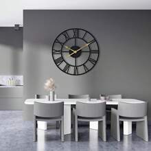 20 Inch Large Wall Clock For Living Room Decor - Big Wall Clock Decorative - Battery Operated - Roman Numeral Analog Large Clock For Bedroom, Room, Home, Kitchen, Office, Wall Decor (Black) - Black - View 1