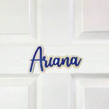 Placa personalizada con nombre, letrero de madera y acrílico personalizado para puerta, decoración de hogar y habitación, decoración de pared para dormitorio, regalo de cumpleaños, decoración navideña - Multicolor - Ver 4