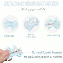 40PCS 1.4" Cute Mini Fashion Bow Snap Clip, Grosgrain Ribbon Bow Small Hair Clip For Baby Girls
