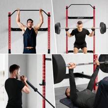 Folding Wall Mounted Squat Rack, 2.36" X 2.36" Power Racks For Home Gym, 1000 LBS Capacity Squat Rack With Pull Up Bar - Black - View 5