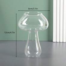 1pc New Creative Pomegranate Flower Pattern Glass Cup, With Straw, Transparent Glass Cup, Juice/Beverage Cup, Ins Style Creative Unique Mushroom Glass Cup, KTV Bar Cocktail Cup, Milk Tea Mushroom Cup - Multicolor - View 10