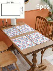 Bedruckte Stofftischsets, zweischichtige Isolations-Tischunterlagen zum Essen, Teller, Töpfe, Schüsseln, hitzebeständige Essmatte - Verschiedenfarbig - Übersicht 9