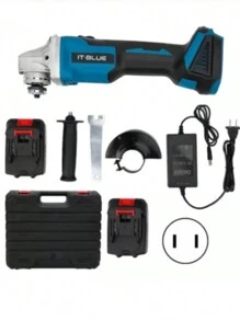 Sander Grinder 2 Rechargeable Batteries 21v Angle Grinder Steel Blue Color Frequency 60hz - Blue - View 4