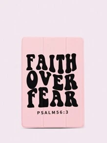 1pc Belief Over Fear Slogan Graphic Tablet Protective Case, Compatible With IPad 10.2 Inch, IPad Pro 2021/2020, IPad 9th/10th Gen, Galaxy Tab A8 10.5 Inch 2022, Matepad 10.4/Tab, Shockproof, Pencil Slot, Sleep/Wake Support