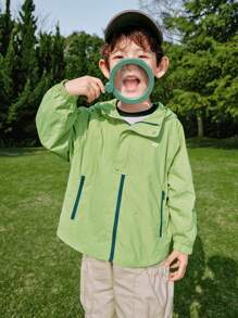 Balabala Chaqueta al aire libre ligera para niños y niñas, estilo casual de primavera - tinte verde - Ver 1