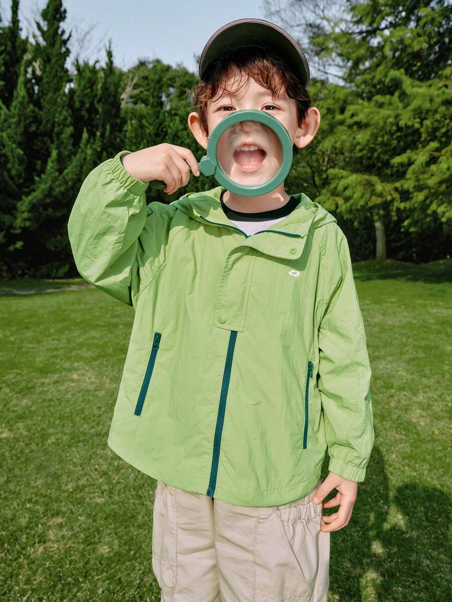 Balabala Chaqueta al aire libre ligera para niños y niñas, estilo casual de primavera - tinte verde - Ver 1