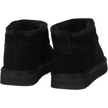 Women's Winter Suede Cosy Faux Fur Ultra Mini Ankle Snow Boots Shoes - Black - View 4