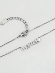 1PC Custom Letter Mama Plated 18K Gold Stainless Steel Necklace Accessories For Women's Accessories, High-End, Light Luxury, Niche. Mother's Day Collarbone Chain Can Be Customized With A Simple Daily Style. Products Include Gift Boxes, Valentine's Day Gifts, Birthday Gifts, Mother's Day Gifts, And Daily Gifts